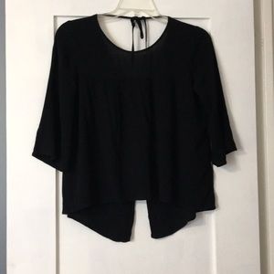 High neck, back tie shirt